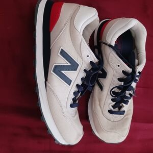New Balance Men's Beige and Navy Sneakers